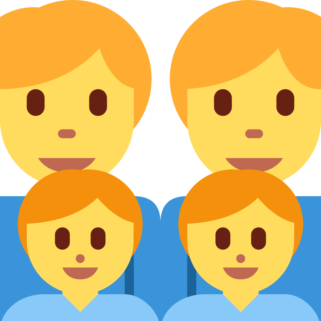 👨‍👨‍👦‍👦 Family: Man, Man, Boy, Boy Emoji Meaning