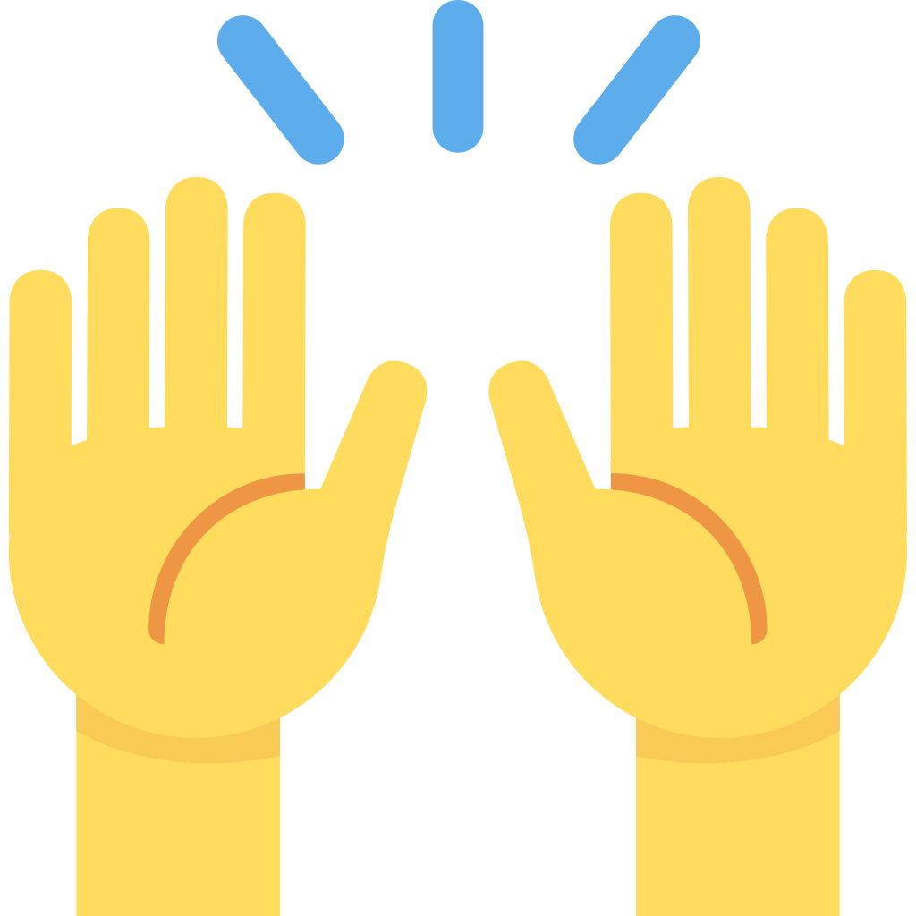 Levantando as mãos 🙌 Significado Emoji
