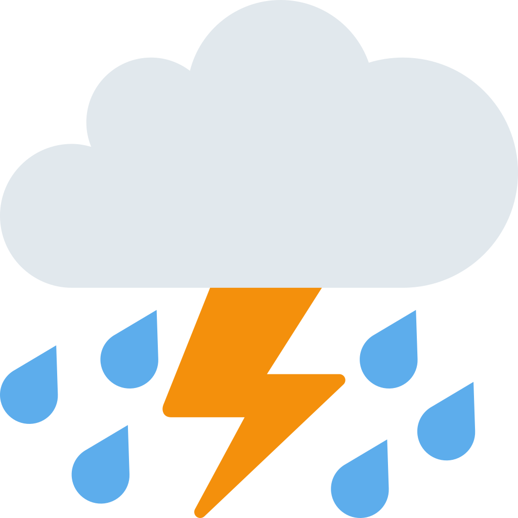 ⛈ Cloud With Lightning and Rain Emoji Meaning